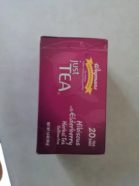 Wegmans Just Tea Hibiscus With Elderberry Herbal Tea