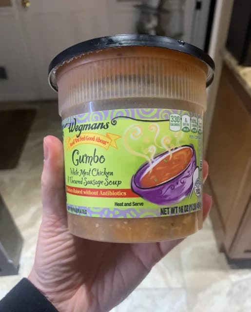 Wegmans Gumbo White Meat Chicken & Uncured Sausage Soup
