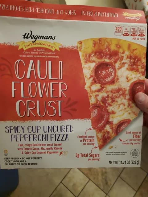 Wegmans Cauliflower Crust Spicy Cup Uncured Pepperoni Pizza