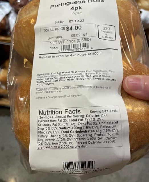 Wegmans Portuguese Rolls