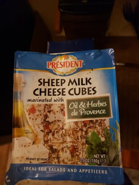 President Sheep Milk Cheese Cubes Marinated With Oil & Herbes De Provence