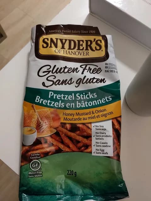 Snyder'S Of Hanover Gluten Free Pretzel Sticks Honey Mustard & Onion