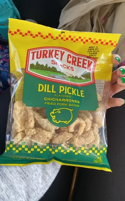 Turkey Creek Snacks Dill Pickle Flavored Chicharrones