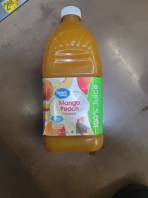 Great Value Mango Peach Flavored, 100% Juice