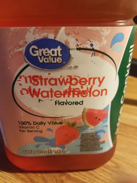 Great Value Strawberry Watermelon Flavored Juice Cocktail
