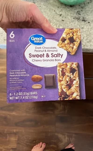 Great Value Dark Chocolate, Peanut & Almond Sweet & Salty Chewy Granola Bars