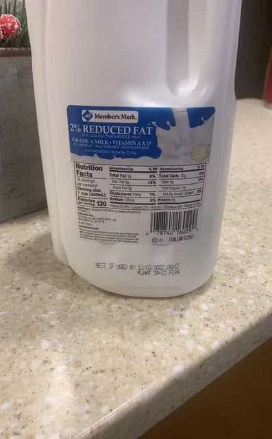 Member'S Mark 2% Reduced Fat Grade A Milk