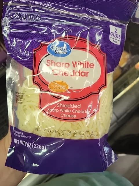 Great Value Shredded Sharp White Cheddar Cheese