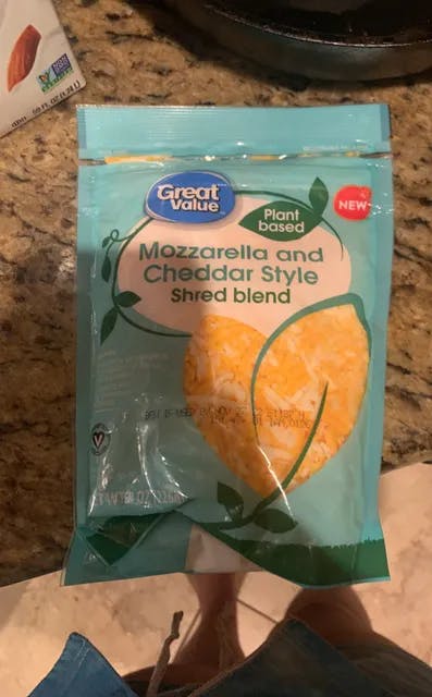Is it Vegetarian? Great Value Plant Based Mozzarella And Cheddar Style Shred Blend