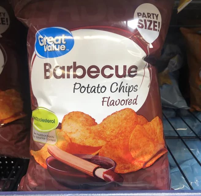 Great Value Barbecue Flavored Potato Chips Party Size