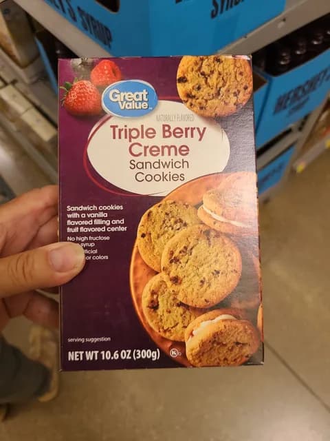 Great Value Triple Berry Creme Sandwich Cookies