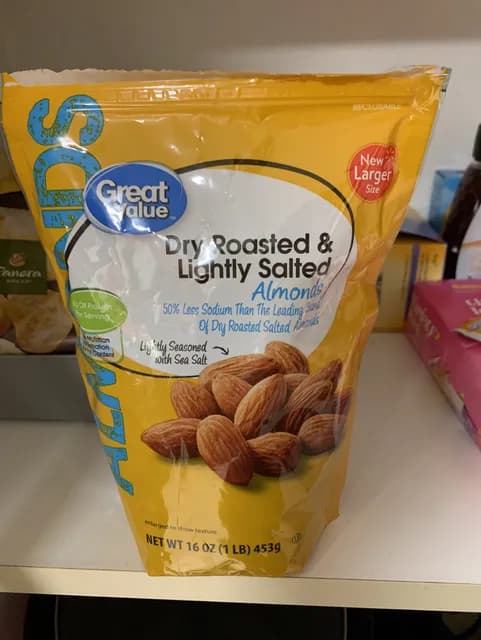 Great Value Dry Roasted & Lightly Salted Almonds