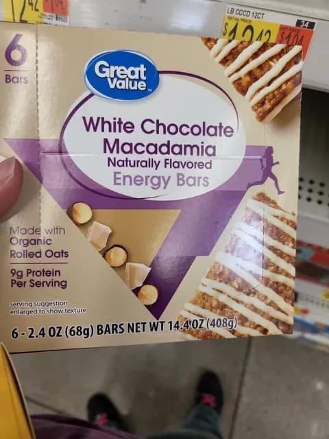Great Value White Chocolate Macadamia Energy Bars