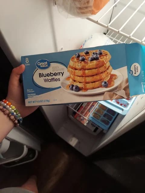 Great Value Blueberry Waffles Naturally & Artificially Flavored