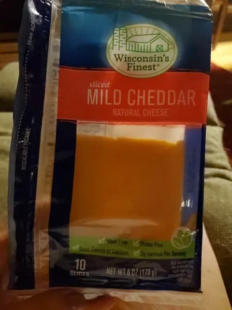 Wisconsin'S Finest Sliced Mild Cheddar Natural Cheese