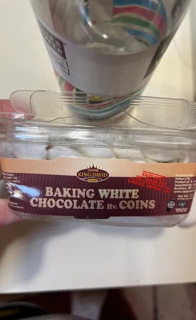 King David Gourmet Baking White Chocolate Flv. Coins