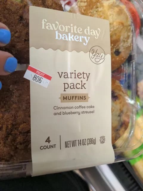 Favorite Day Bakery Variety Pack Muffins Cinnamon Coffee Cake And Blueberry Streusel