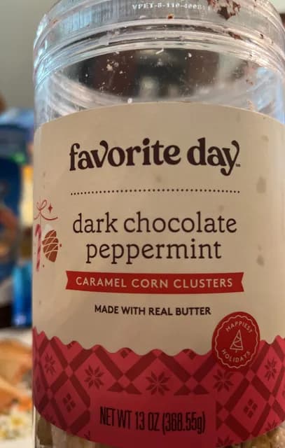 Favorite Day Dark Chocolate Peppermint Caramel Corn Clusters