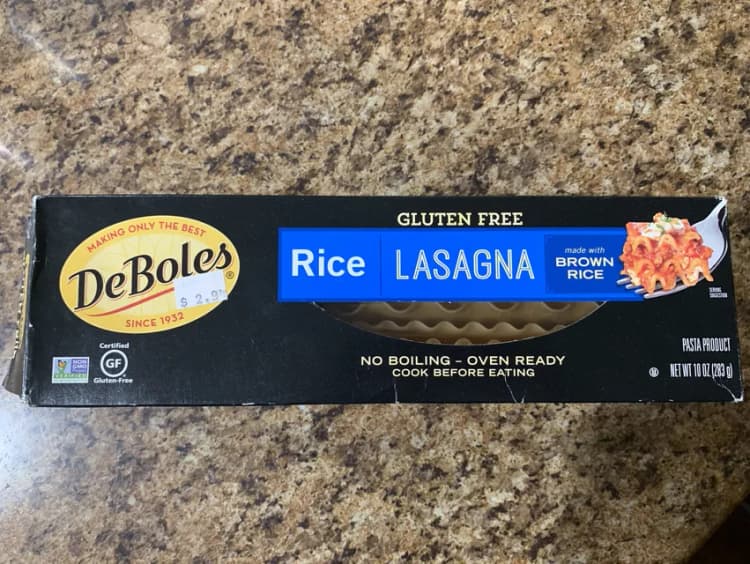 Deboles Gluten Free Rice Lasagna Made With Brown Rice