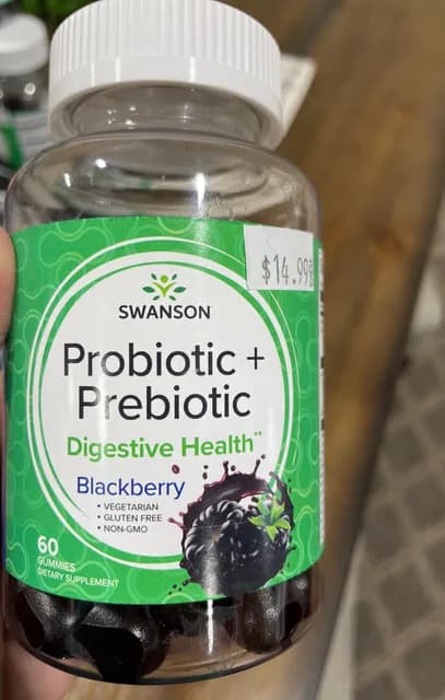 Swanson Probiotic + Prebiotic Digestive Health Blackberry Gummies