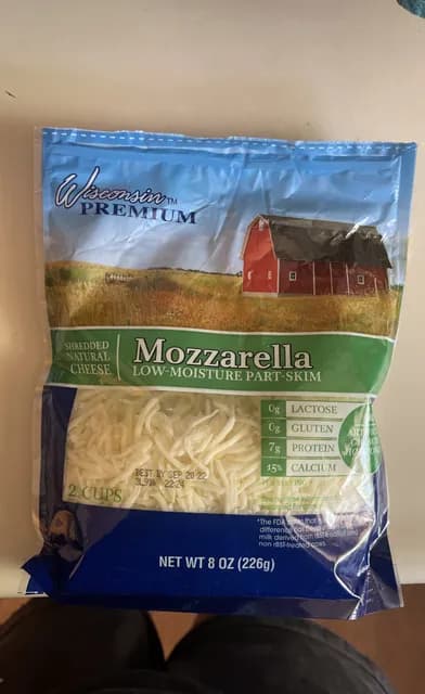 Wisconsin Premium Low-Moisture Part-Skim Mozzarella Shredded Natural Cheese