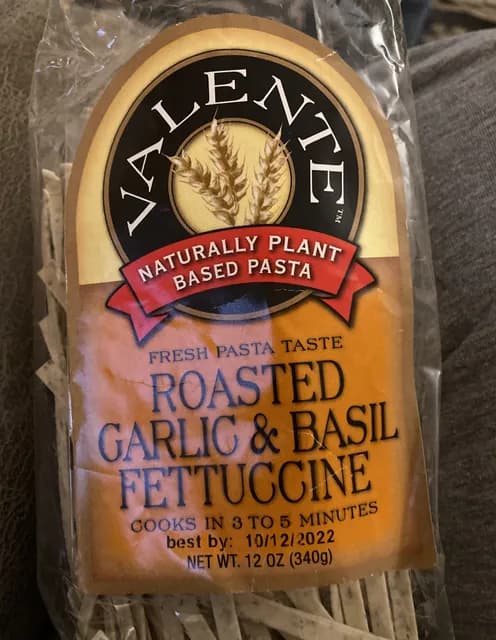 Valente Naturally Plant Based Pasta Roasted Garlic & Basil Fettuccine