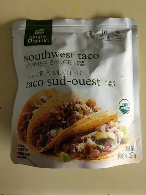 Simply Organic Southwest Taco Simmer Sauce