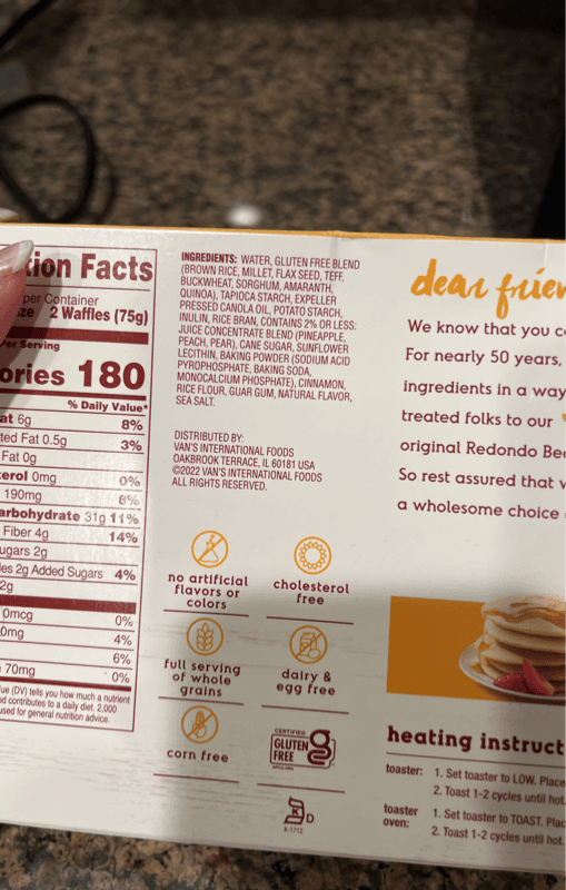 Van's Gluten Free Ancient Grains Waffles