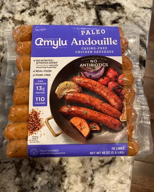 Is it Gelatin Free? Sausages By Amylu Andouille Casing-free Chicken Sausages