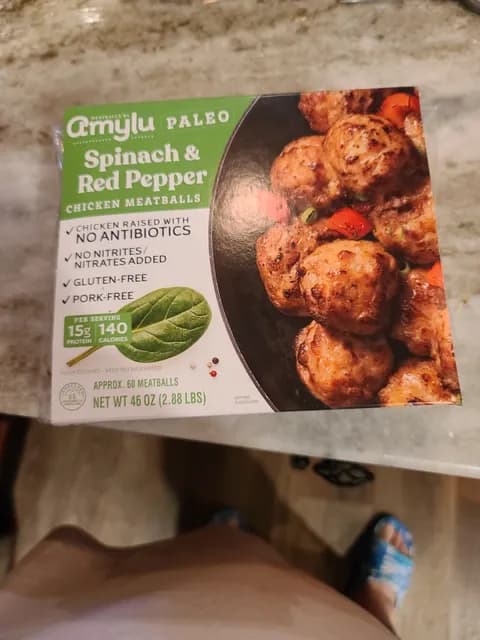 Amylu Spinach & Red Pepper Chicken Meatballs
