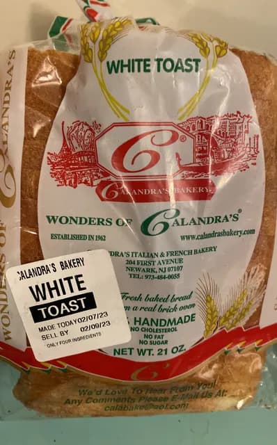 Calandra'S Bakery White Toast Bread