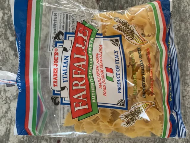 Is it Turmeric Free? Trader Joe's Italian Farfalle Authentic Italian Pasta