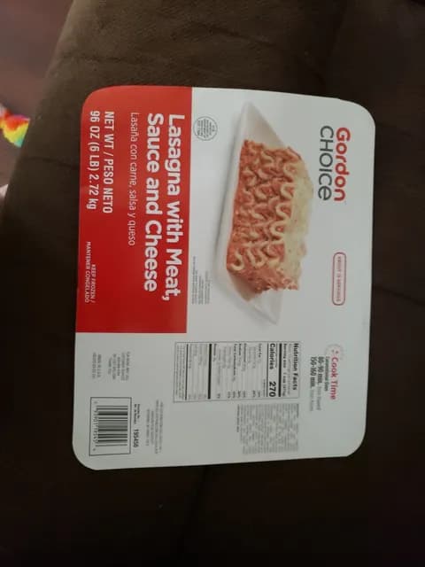 Gordon Choice Lasagna Meat, Sauce And Cheese