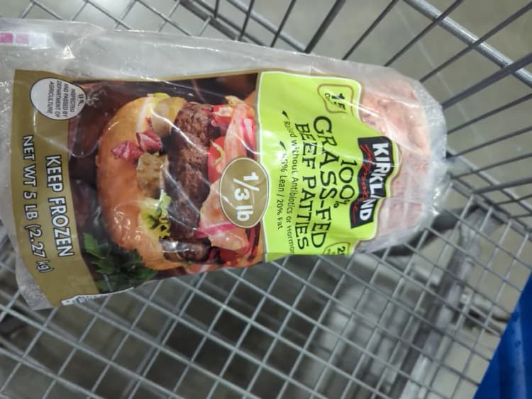 Kirkland Signature 100% Grass-Fed Beef Patties 80% Lean / 20% Fat