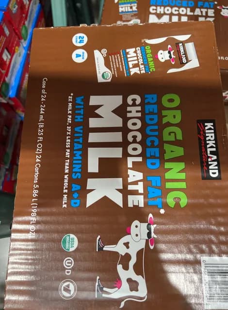 Kirkland Signature Organic Reduced Fat Chocolate Milk With Vitamins A + D