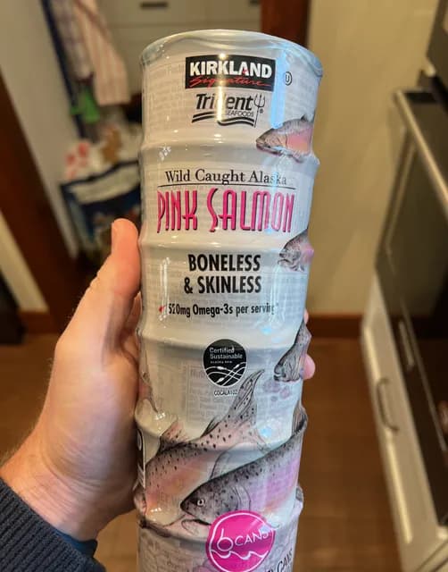 Kirkland Signature Trident Seafoods Boneless & Skinless Wild Caught Alaska Pink Salmon