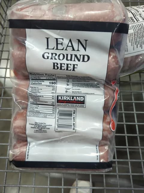 Kirkland Signature Lean Ground Beef 91% Lean 9% Fat