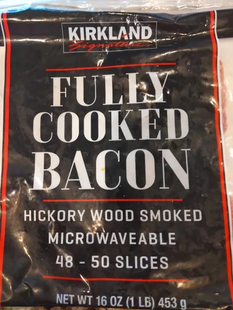 Kirkland Signature Fully Cooked Bacon Hickory Wood Smoked