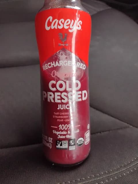 Casey'S Recharged Red Organic Cold Pressed Juice