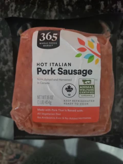 365 Whole Foods Market Hot Italian Pork Sausage