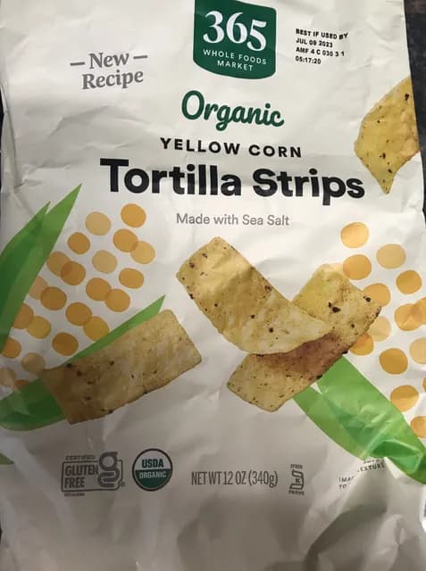 365 Whole Foods Market Organic Yellow Corn Tortilla Strips Made With Sea Salt