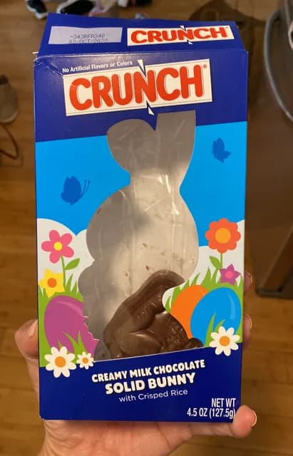 Crunch Creamy Milk Chocolate Solid Bunny With Crisped Rice