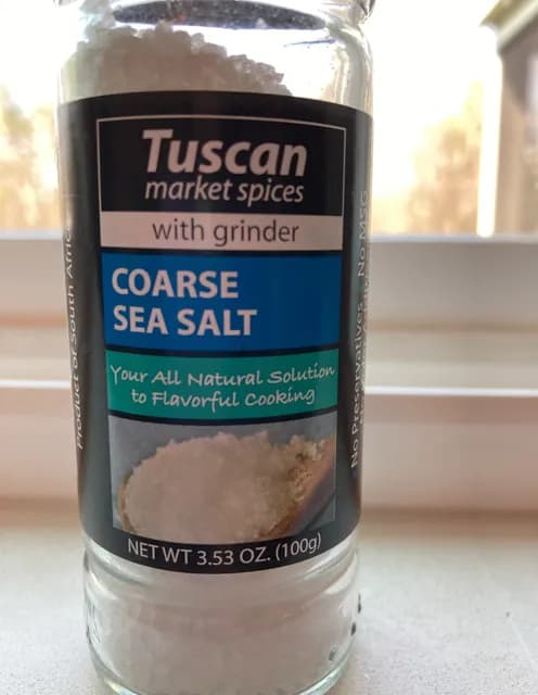 Tuscan Market Spices Coarse Sea Salt With Grinder