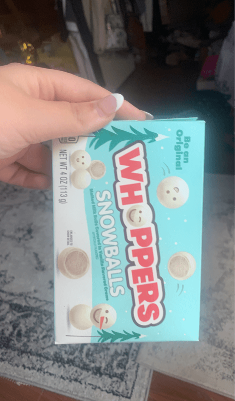 Whoppers Snowballs Malted Milk Balls Covered In Vanilla Flavored Creme