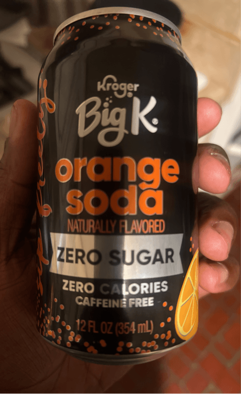 Kroger Big K Orange Soda Zero Sugar