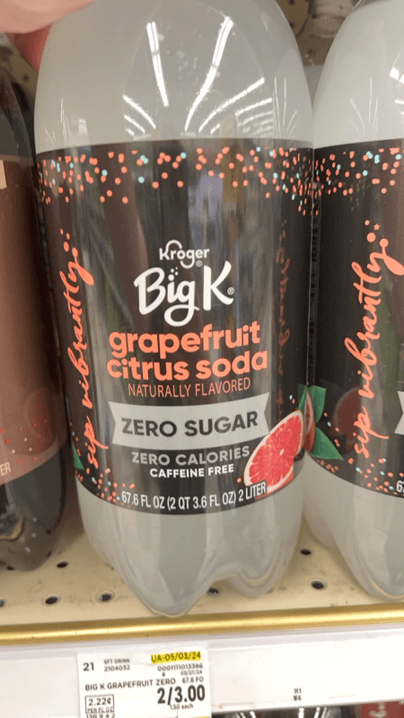 Kroger Big K Grapefruit Citrus Soda