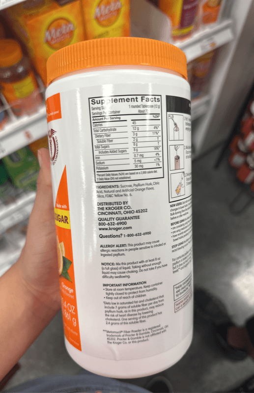 Kroger Orange Flavor Daily Psyllium Fiber Supplement 72 Doses