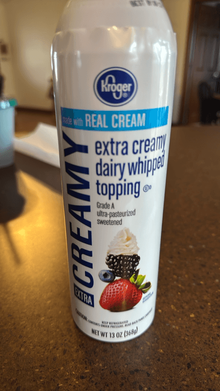 Kroger Extra Creamy Dairy Whipped Cream Topping