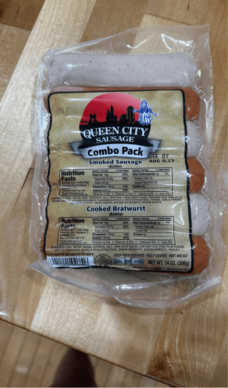 Queen City Sausage Bratwurst & Smoked Sausage Combo