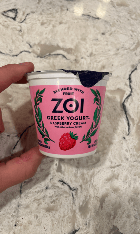 Zoi Raspberry Cream Greek Yogurt